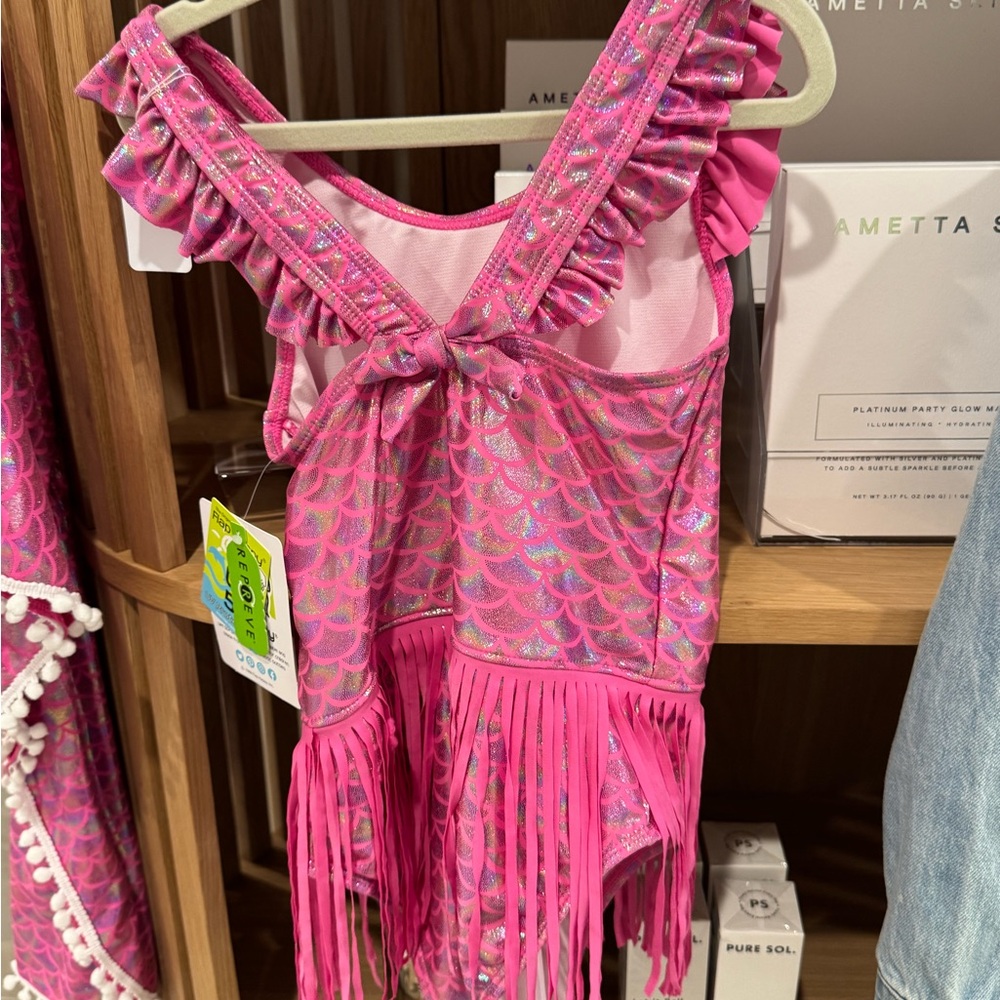 Pink Mermaid Fringe Swimsuit